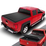 DNA Motoring TTC-TRISOFT-018 Pickup Truck Bed Soft Tri-Fold Adjustable Tonneau Cover Compatible with 09-18 Ram 1500 5.7Ft Fleetside Bed