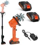 STWBHW Electric Garden Rotavator,21V Cordless Mini Tiller Cultivator,Handheld Soil Cultivator,235RPM with 4 Rows of Tines, 2x1.5Ah Batteries Charger,10Cm Tilling Width,10cm Working Depth