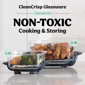 Ninja CRISPi 3.8L Portable Air Fryer – 4-in-1, Compact, 2 Glass Containers