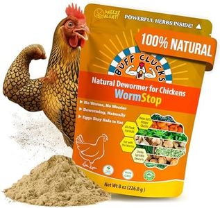 Buff Clucks WormStop Natural Chicken Dewormer Powder – All-Natural Herbal Blend for Daily Wellness - Chicken Wormer is Safe for Eggs & All Ages - Garlic, Pumpkin Seed, Wormwood - USA (8 oz)