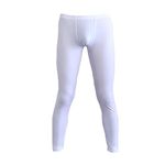 Mens Ice Silk Underwear Pants Low Rise Long John Leggings Base Layer Sports Bottom, Style-2-white, Medium