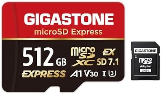 【Designed for Switch 2】 GIGASTONE 512GB microSD Express R/W 880/650MB/s SDXC Memory Card SD 2.0 3.0 5.0 7.1 UHS-I UHS-II, Action Camera Drone, V30 U3, SD Adapter 【5-Years Data Recovery】