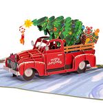 Paper Love 3D Christmas Pop Up Card, Christmas Car, Handmade 3D Popup Greeting Cards, Gift For Christmas or Holidays, 5" x 7" Cover - Includes Envelope and Note Tag