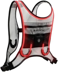 Light Active Night Vest - Reflective Safety Vest for Biking Running Jogging - LED Vest - Light Up Vest for Safety (Silver M/L)