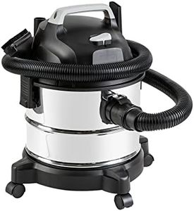 Amazon Basics Wet Dry Vacuum Cleaner, 4 gallon Shop, 3 HP Stainless Steel, Grey/Black