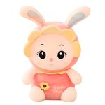 Mimo Plush Soft Toy Bunny Doll for Baby Girls | Huggable Sunflower Teddy Bear | Gift Toys for Kids (Peach 40 Cm)