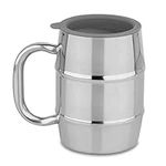 Nuvantee Beer Mug – Premium Stainless Steel Mug/Coffee Cup With Bonus Lid – 16.9 OZ Double Wall Air Insulated - Better Then Glass Mugs For Men