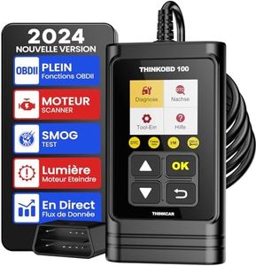thinkcar OBD 100 Scanner Auto Diagnostic OBD2 / EOBD/Can pour Lire et Effacer Les Codes d’Erreur du Moteur, Testeur d'EVAP et de Capteur d'O2 avec Recherche de Définition de Code Adapté Gris (Noir)