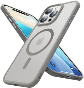 Aulofe Strong Magnetic for iPhone 15 Pro Max Case, [Compatible with MagSafe] [Military-Grade Drop Tested] Shockproof Protective Slim Translucent Matte Cover for iPhone 15 Pro Max Phone Case, Gray