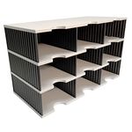 Ultimate Office Tierdrop Desktop Organizer. 9-Compartment High Capacity Mail, Classroom and Literature Sorter, Features Extra High Slots for Bulky Packages & Supplies. Add-On Tiers for Easy Expansion