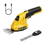TOMAHAWK® CHT-8A Cordless Grass & Shrub Trimmer 3.7V | Lightweight Garden Shears | Tool-Free Blade Change | USB Rechargeable Battery | Handheld Hedge & Grass Cutter