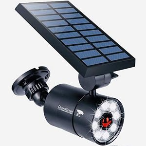 Solar Motion Sensor Light Outdoor Aluminum1400-Lumens LED Bright Spotlight 5-Watt(110W Equivalent)2-Modes Wireless Solar Flood Security Lights for Garden Porch PatioSolar Powered Lights(Black)