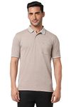 Peter England Men's Regular Fit T-Shirt (PEKWORGPD57050_Beige