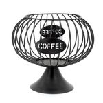 Coffee Pod Storage Organizer K Cup Holder for Counter Iron Storage Basket for Keuring pods Coffee Bar Decor Coffee Bar Accessories for Coffee Capsule Creamer Black