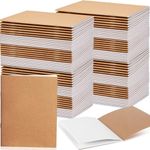 100 Pack Mini Kraft Paper Notebook Journal Blank Sketchbooks Notepad for Kids, Students, Travelers, School Supplies, 48 Pages, 24 Sheets,4.25 x 5.5 Inch (Brown)