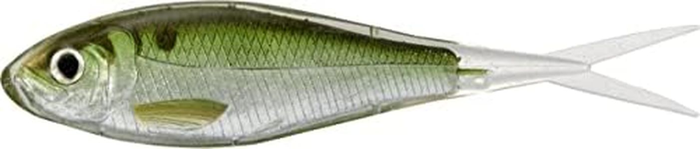 LiveTarget, Skip Shad Soft Jerkbait Freshwater Lure, 3 1/2" Length, 1/2 oz, Variable Depth, Silver/Green, Package of 1