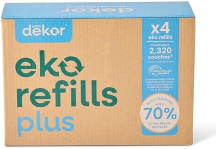 Diaper Dekor Eko Plus Refills, 4 Count | ONLY Eco-Friendly Diaper Pail Refills Made With 70% Recycled Materials | Quicker, Easier & More Cost Effective than Trash Bags | Unscented