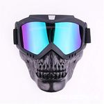 Motorcycle Goggles Mask Glasses Tactical Helmet Visor Shield Guard Detachable Motorcycle Helmet Goggles Glasses Adjustable with Removable Face Mask Eyewear