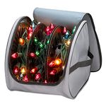 Premium Christmas Light Storage Bag – Heavy Duty Tear Proof 600D/Inside PVC Material with Reinforced Handles - With 3 Reels Stores up to 375 Ft of Mini Christmas Tree Lights & Extension Cords - Gray