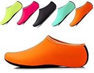 JOINFREE Men Diving Socks Women Water Shoes Barefoot Ladies Aqua Shoes Barefoot Swim Pool Socks Yoga Shoes Orange 5/6.5 UK