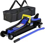 2 Ton Floor Jack, Professional Low Profile Hydraulic Jack, Steel Racing Floor Jack with Storage Bag, 2Ton (4,000 lb) Capacity, Lift Range 3.3"-15.2",Fits Sedans Automotive