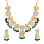 Sukkhi Creative Gold Plated Colour Stone & Pearl Collar Necklace Set For Women (Ns101534)