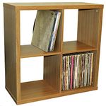 WATSONS CUBE - 4 Cubby Square Display Shelves/Vinyl LP Record Storage - Oak