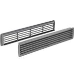 Gedotec Air Vent Grille Cover | Easy to Mount Rectangular Vent Cover For Bathroom & Bedroom Doors | Stainless Steel Look | 457 x 92 mm | For Doors with 35-40 mm Thickness | 1 Set