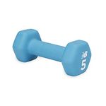 New Balance Dumbbells Hand Weights (Single) - Neoprene Exercise & Fitness Dumbbell for Home Gym Equipment Workouts Strength Training Free Weights for Women, Men (5 Pound Blue), 5lb