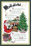 CaptainCrafts Cross Stitch Kits Christmas Counted Cross Stitch Unpreprinted 14CT Fabric Cross Stitch DIY Art Embroidery Kits for Adults (Unpreprinted 14CT, Merry Christmas)