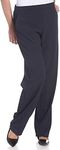 Briggs York Women's Petite Flat Front Pull On, Navy, 8