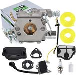 partszen 530071987 Carburetor for Husqvarna 136 137 141 142 36 41 Chainsaw for 30039143 545199901 545063901 with Ignition Coil Air Filter Fuel Line Spark Plug Parts