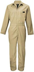 Natural Uniforms Mens Long Sleeve Zip Up Twill Coverall, Stain and Wrinkle Resistant (Khaki, X-Small)