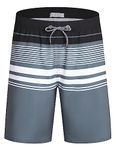 APTRO Men's Swim Trunks Quick Dry Swim Shorts Bathing Suit Board Shorts HW180 Stripe L