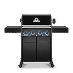 Broil King 674147 Baron 490 Pro Shadow 4-Burner Natural Gas Grill in Black with Side Burner and Rear Rotisserie Burner Pellet Ready
