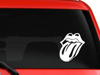 Rolling stones tongue logo symbol sign music band silhouette artwork car truck laptop macbook decal sticker 6 inches white