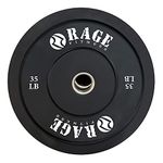 Rage Fitness Olympic Bumper Plate (10lb, 15lb, 25lb, 35lb, 45lb - SOLD INDIVIDUALLY), Rubber Formula With Steel Insert, Strength Training, Bench Press, Squats, Powerlifting, Weight Training, Home Gym