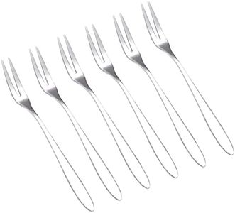 6Pcs Cocktail Tasting Forks, Mini Fruit Appetizers Forks, Stainless Steel Forks for Escargot, Pastry, Cake