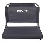 SunnyFeel Portable Stadium Seat for Bleachers and Benches, Lightweight Folding Chair for Sporting Events, Concerts and Outdoor Activities, Black