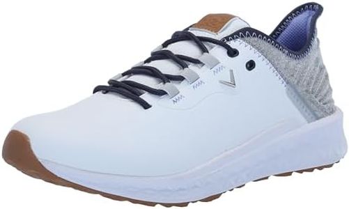 Callaway Women's La Jolla SL Golf Shoe, White/Navy, 8 Wide