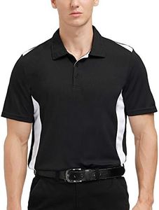 Men's Golf Shirts Dry Fit Short Sleeve Performance Golf Polo Shirts, 12177 Black, X-Large