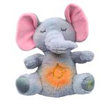 Musical Plush That Breathes to Soothe Children, with Built-in Light (Elephant)