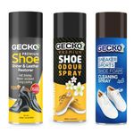 Gecko Shoe Care Combo | Shoe Shiner, Odour Eliminator & Sneaker Cleaner | All-in-One Shoe Maintenance Kit | Shoe Odour Eliminator | Sneaker Cleaning & Shoe Shine Solution - Combo