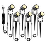 ECOWHO Landscape Lighting with Transformer, 12V Low Voltage Outdoor Spotlights IP65 Waterproof 69ft Extendable Garden Lights Outdoor Uplights for House Yard Lawn Tree Patio Pathway Warm White 6 Pack