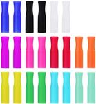 22Pcs Reusable Silicone Straw Tips, Multi-color Food Grade Straws Tips Covers Only Fit for 1/4 Inch Wide(6MM Out diameter) Stainless Steel Straws by Accmor