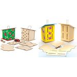 Baker Ross AT884 Wooden Ladybird House Kits - Pack of 2 & AC811 Wooden Butterfly Houses - Pack of 2, Decorate and Personalize, Creative Craft Set for Kids and STEM Activities 17cm