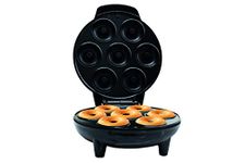 Courant Mini Donut Maker Machine for Holiday, Kid-Friendly, Breakfast or Snack, Desserts & More with Non-stick Surface, Makes 7 Doughnuts, Black