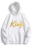 The SV Style Unisex Printed Hoodie : King (White, x_l)