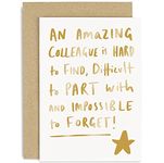 Old English Co. Cute Leaving Card for Colleague - 'Amazing Colleague Hard To Find' Heartfelt Retirement Card - Farewell Goodluck New Job Card for Staff Team Co-Worker | Blank Inside with Envelope