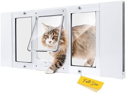 Aluminum Pet Door for Windows, Width Adjustable to Fit Window Width 31"-36", 10-Minute Cat Door Insert Window Installation, Cats Door for Window with Magnetic Suction Design and Weatherproof